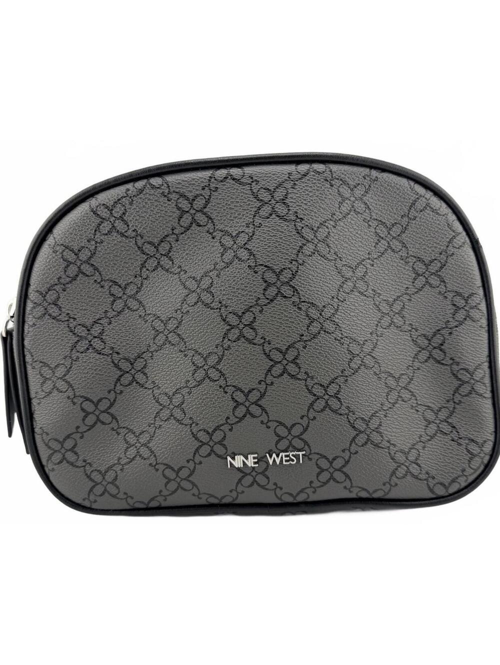 Nine West Crossbody Bag Black Patterned Adjustable Strap